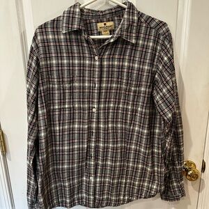 Woolrich Women's Plaid Shirt 
- Black and White